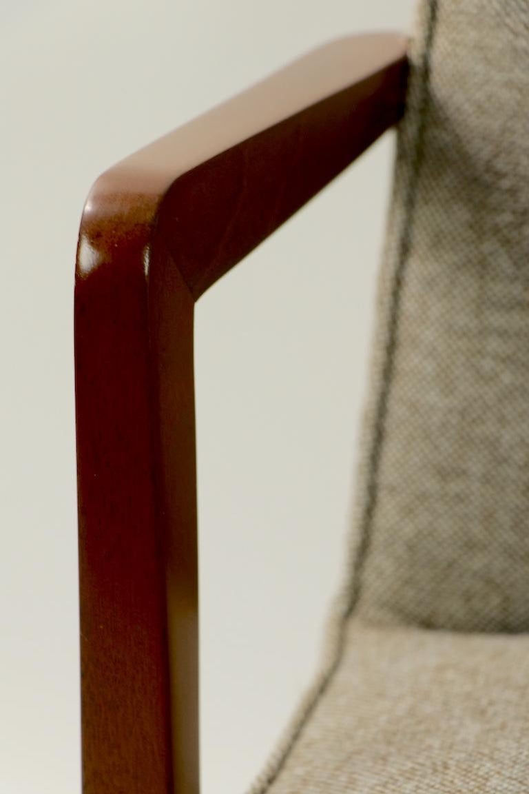 Pair of Wormley for Dunbar Dining Chairs with Brass Handles For Sale at