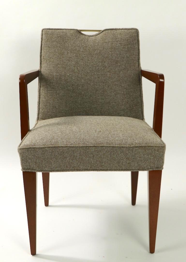 Coppia di sedie da pranzo Wormley for Dunbar con maniglie in ottone In condizioni ottime in vendita a New York, NY