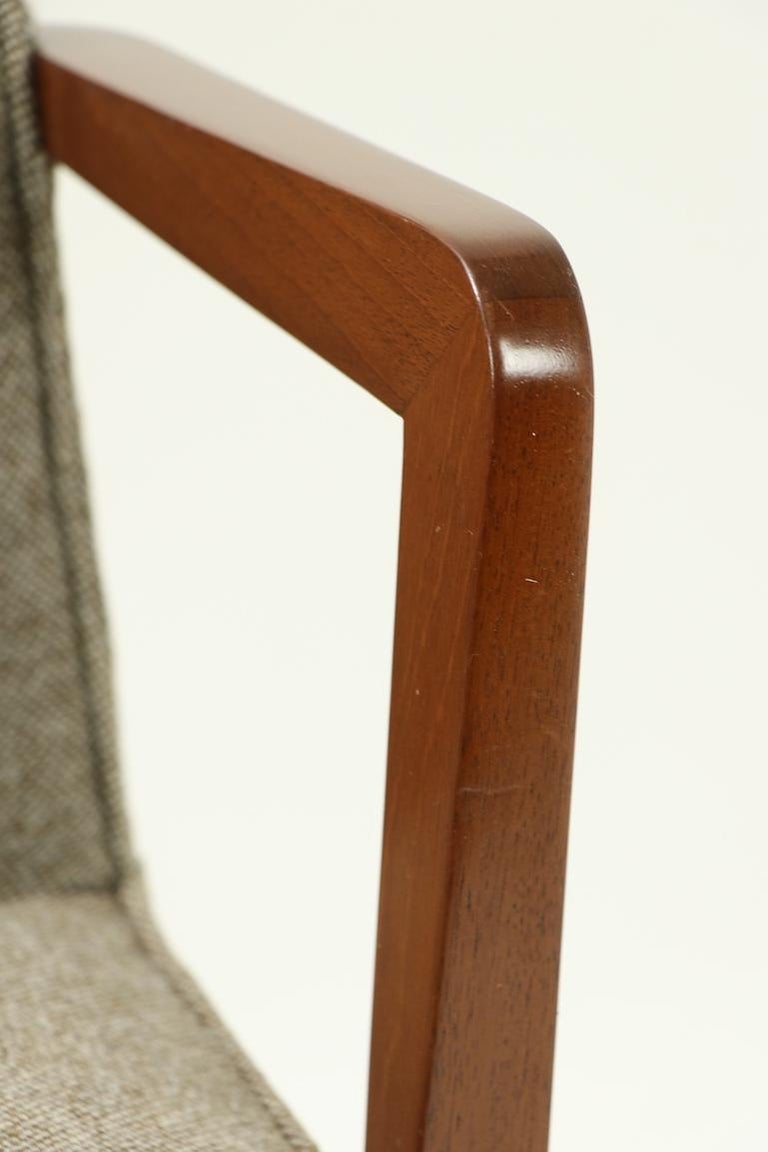 Pair of Wormley for Dunbar Dining Chairs with Brass Handles For Sale at