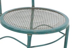 Pr. Wrought Iron and Metal Mesh Garden Patio Poolside Bistro Cafe  Dining Chairs