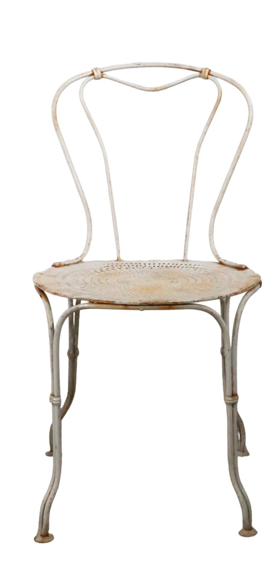 Steel Pair. Wrought Iron French Bistro Cafe Garden Chairs