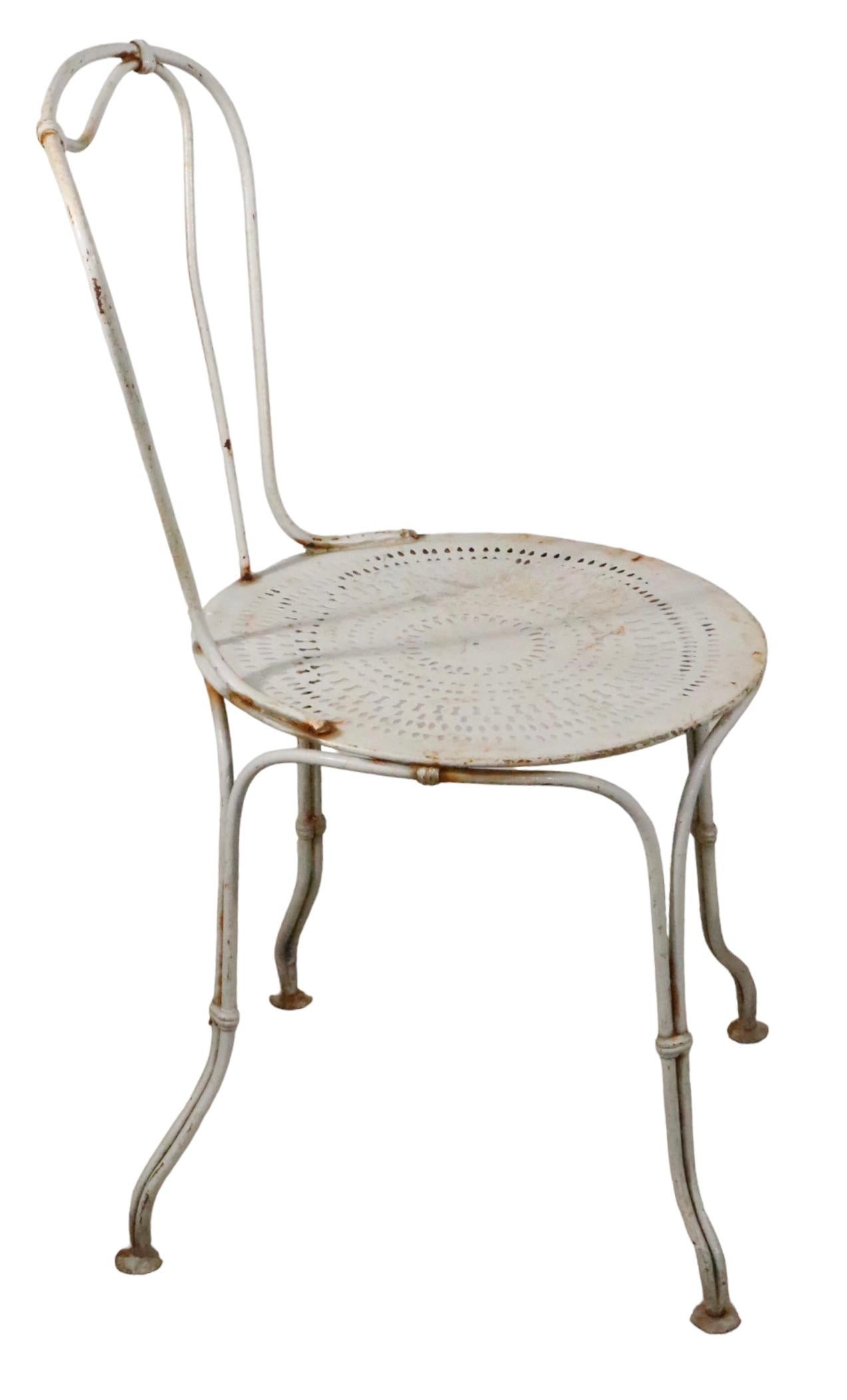 Pair. Wrought Iron French Bistro Cafe Garden Chairs 3