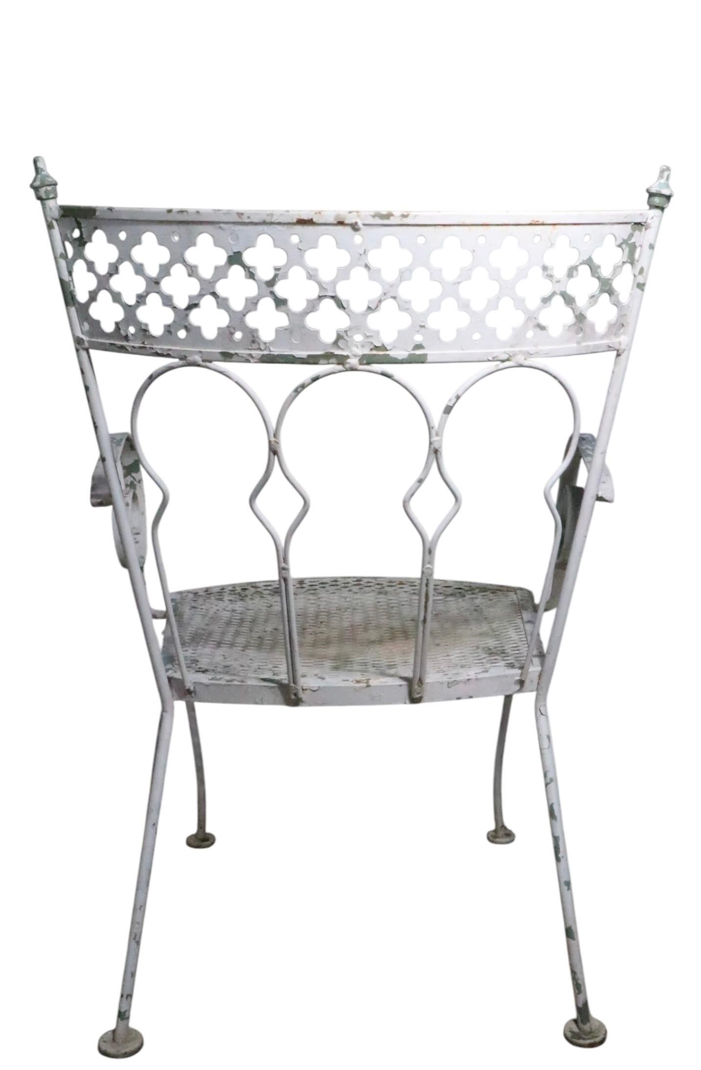 Pr. Sillas de jardín de hierro forjado Taj Mahal de Salterini c. 1950 en venta 9