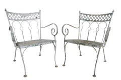 Pr. Wrought Iron Garden Chairs Taj Mahal by Salterini c. 1950's
