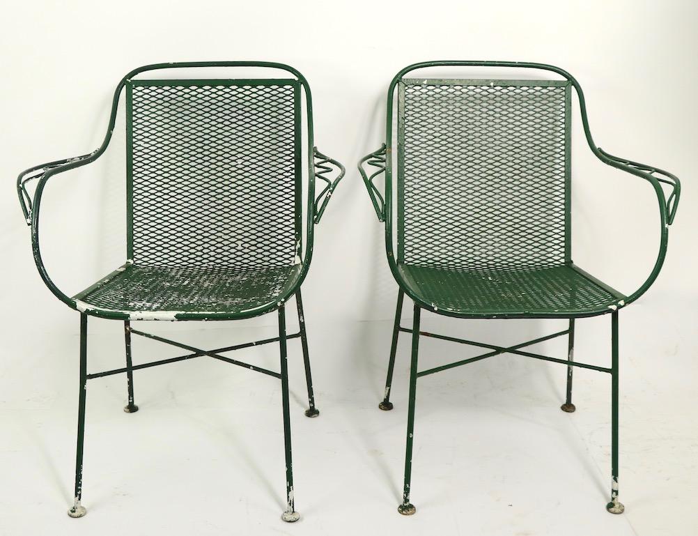 Pair of Wrought Iron Garden Patio Lounge Chairs by Salterini 3
