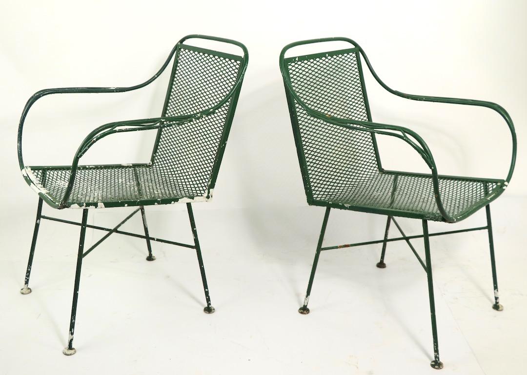 Pair of Wrought Iron Garden Patio Lounge Chairs by Salterini 4