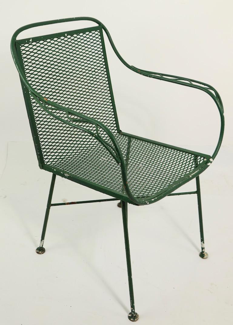 20th Century Pair of Wrought Iron Garden Patio Lounge Chairs by Salterini