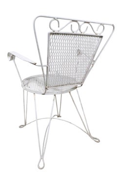 Pr. Wrought Iron Garden Patio Poolside Chairs