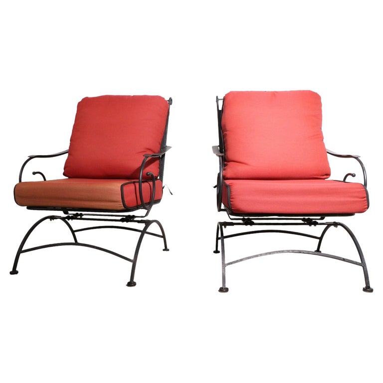 Pr. Wrought Iron Platform Rocking Chairs att. to Woodard c. 1970/1980's ...