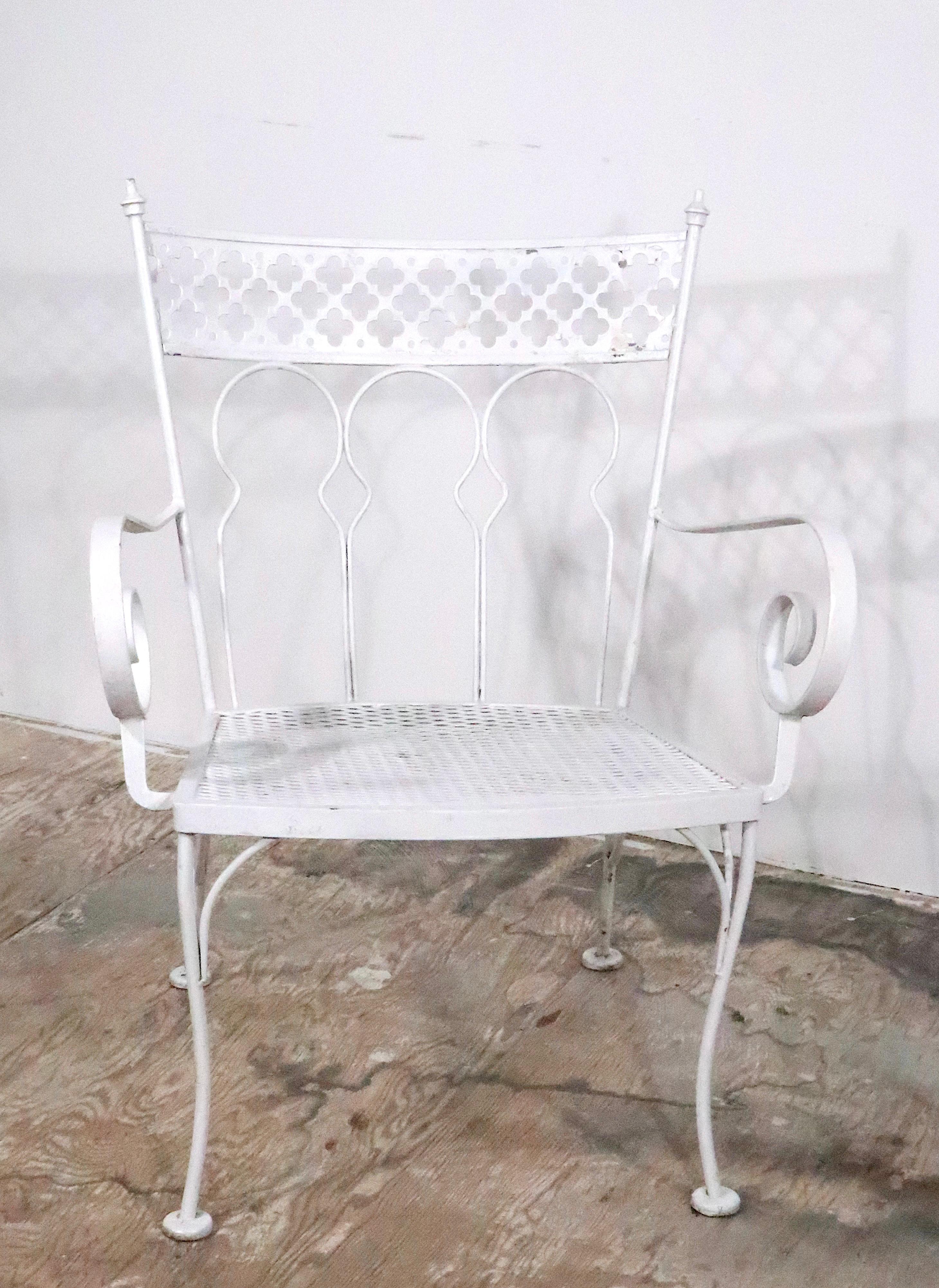 Mid-Century Modern Pr. Wrought Iron  Salterini Garden Patio Poolside Taj Mahal Lounge Chairs 1950's