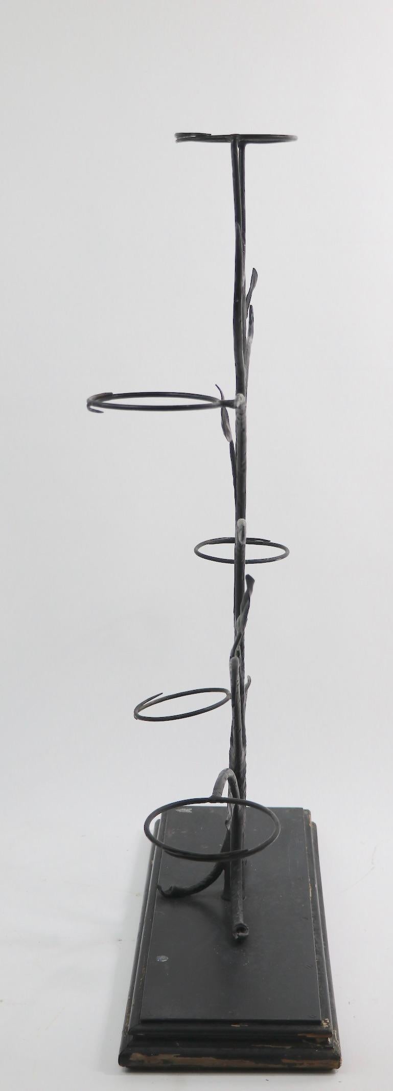 Pair of Wrought Iron Tree Form Plant Stands Attributed to Salterini For Sale 4