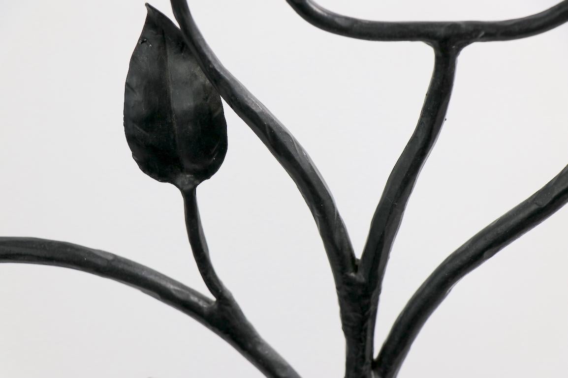 Pair of Wrought Iron Tree Form Plant Stands Attributed to Salterini In Good Condition For Sale In New York, NY