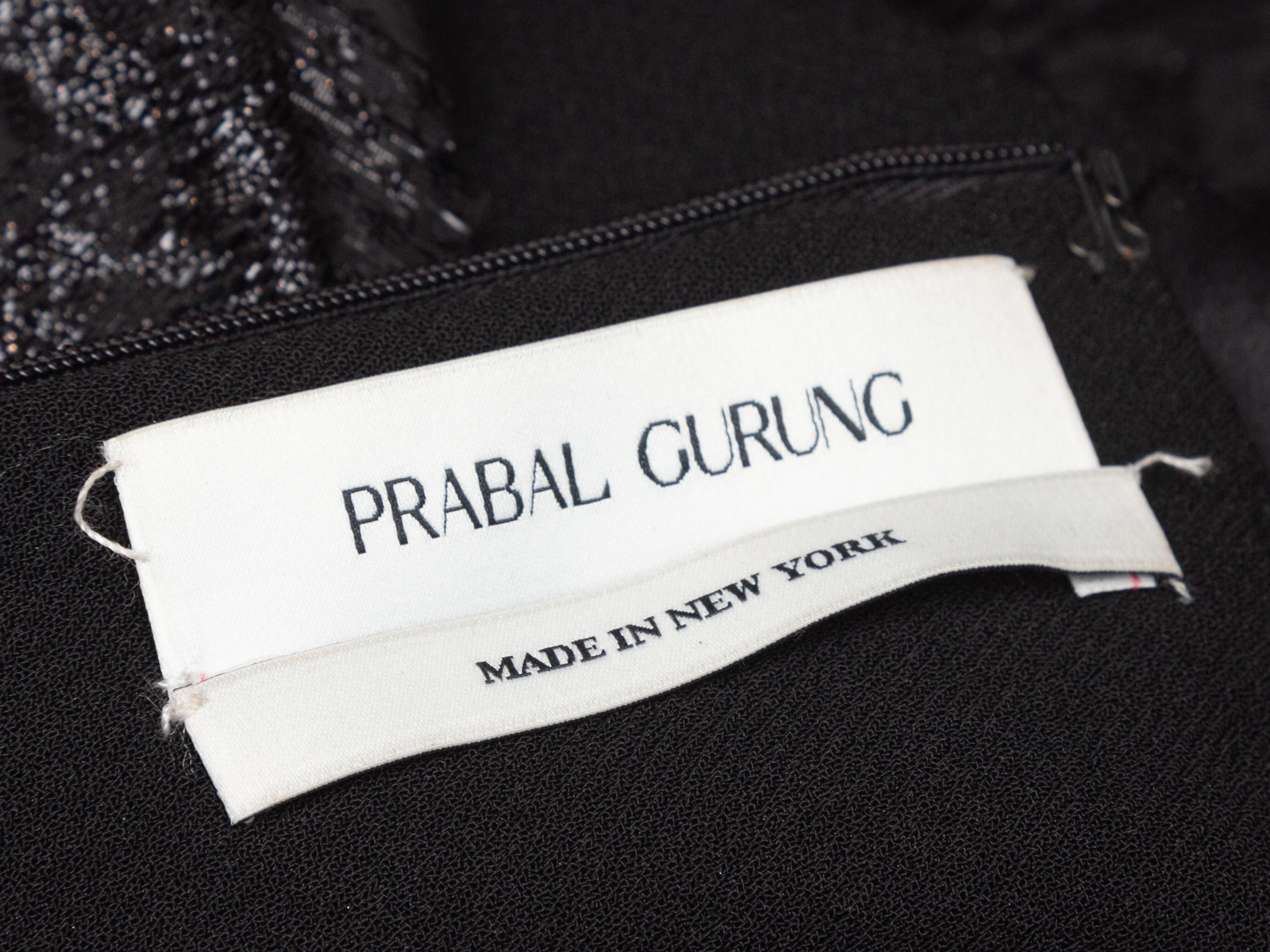Prabal Gurung Black Sleeveless Ruffle-Trimmed Dress 1
