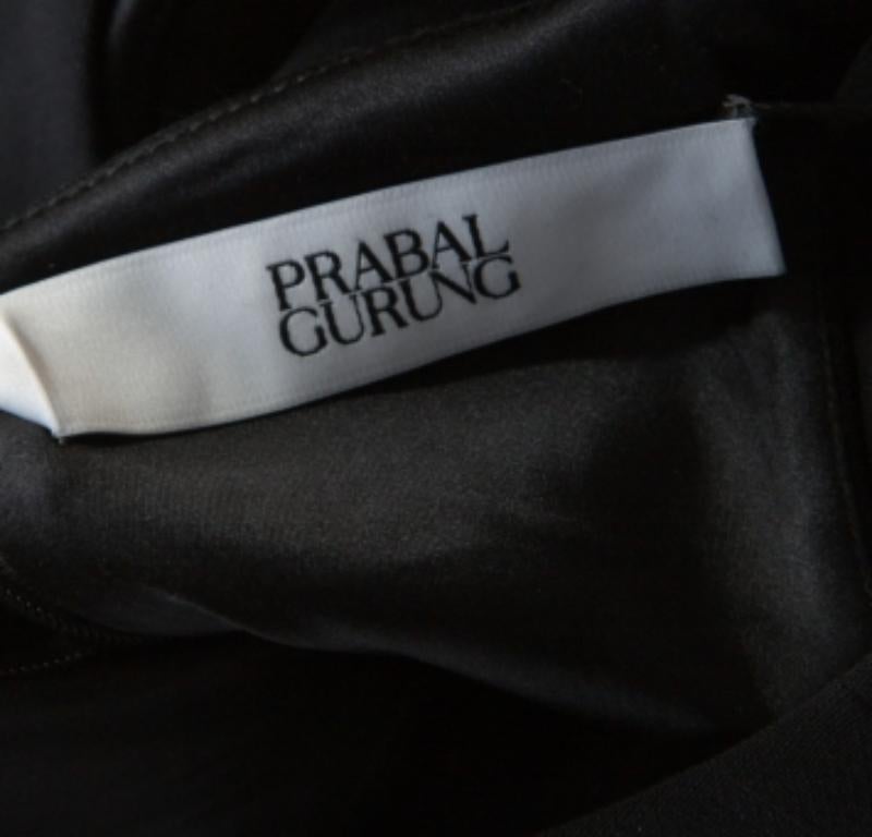 Prabal Gurung Schwarze ärmellose Bluse aus Wolle mit Schößchen L im Angebot 1