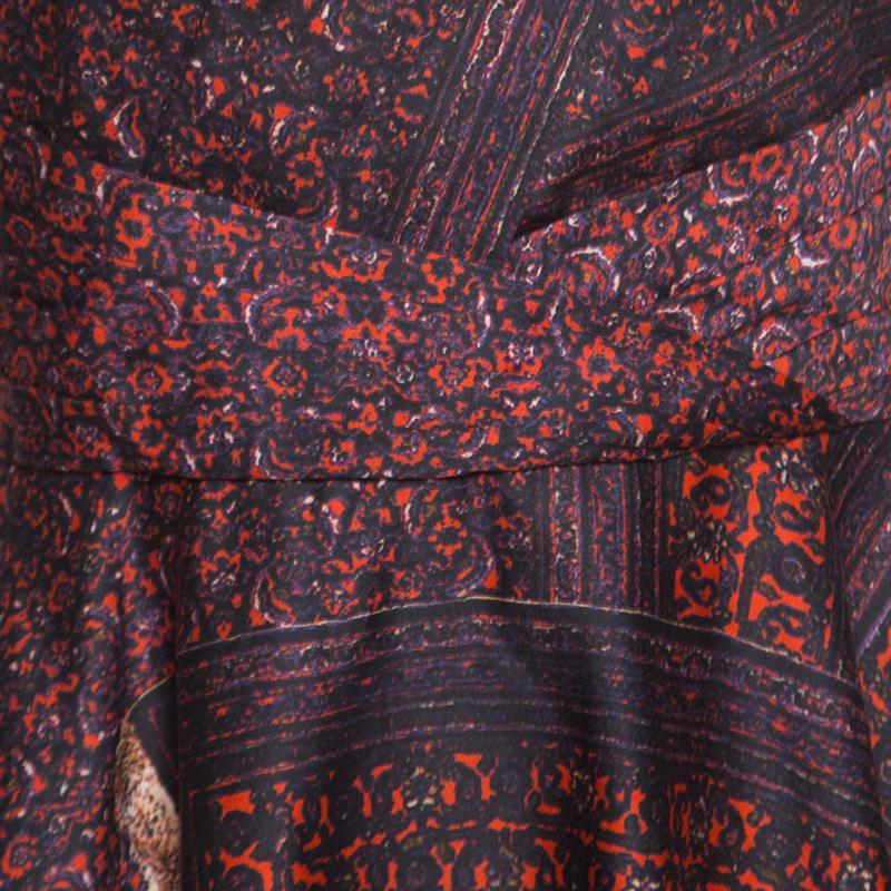 Prabal Gurung Floral Printed Cotton Pleat Front Sleeveless Midi Dress M In New Condition In Dubai, Al Qouz 2