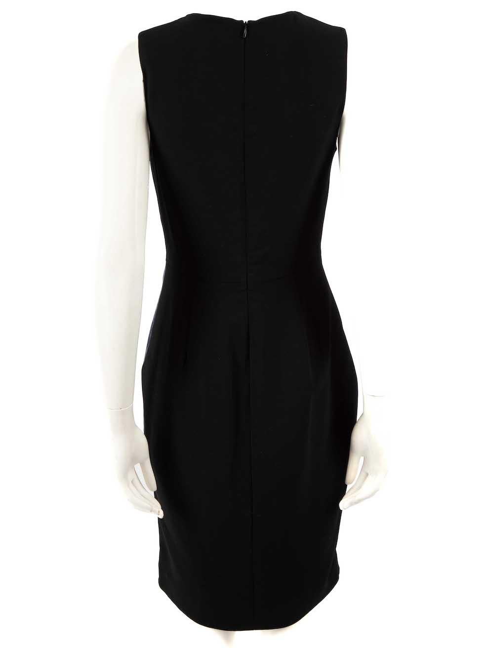 Black Prabal Gurung Geometric Leather Knee Length Dress Size S For Sale