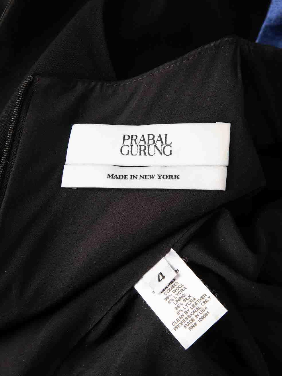 Prabal Gurung Geometric Leather Knee Length Dress Size S For Sale 1