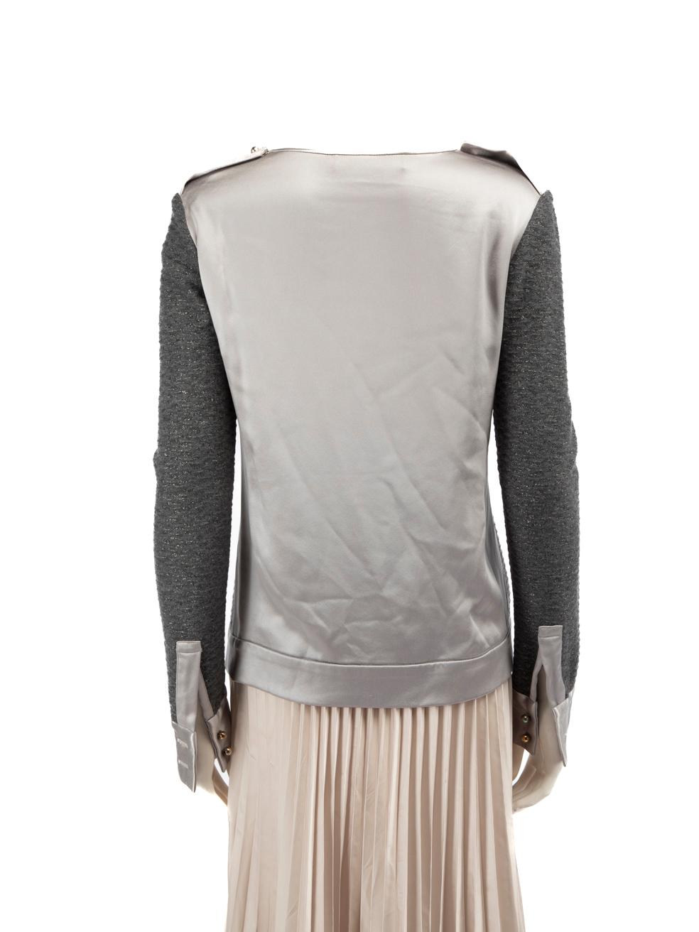 Noir Prabal Gurung - Haut gris en maille, taille S en vente