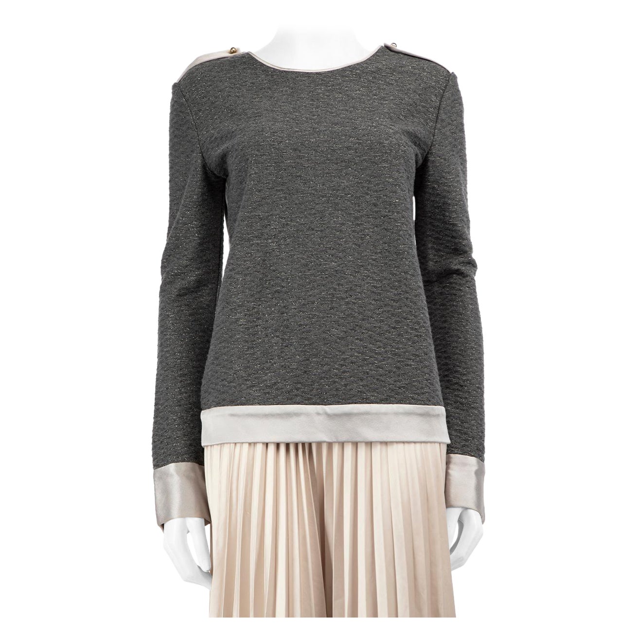 Prabal Gurung Grey Knit Top Size S