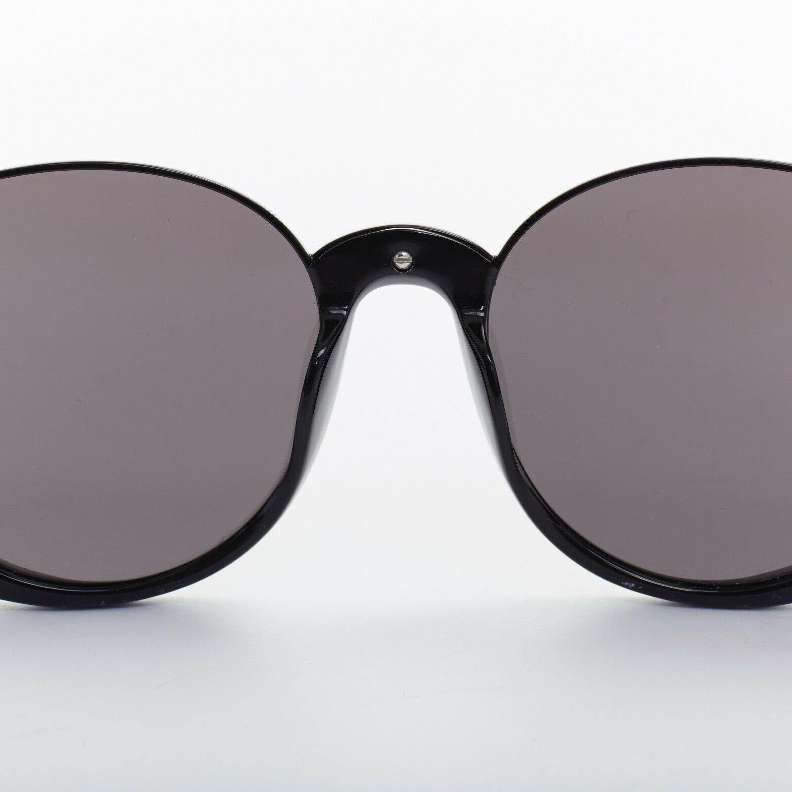 PRABAL GURUNG LINDA FARROW black mirrored lens architectural frame sunglasses 1
