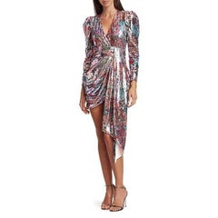 Prabal Gurung - Mini robe à sequins et ceinture enveloppée de sequins mélangés