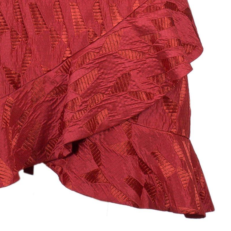 Prabal Gurung Red Short Sleeve Dress M 3