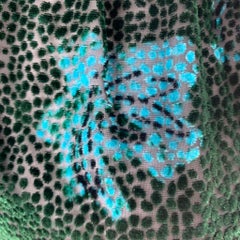 PRABAL GURUNG Taille 0 Viscose verte noire  Robe à col V en soie à motifs floraux abstraits Top