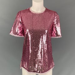 PRABAL GURUNG Size 0 Pink Polyester Sequined Dress Top