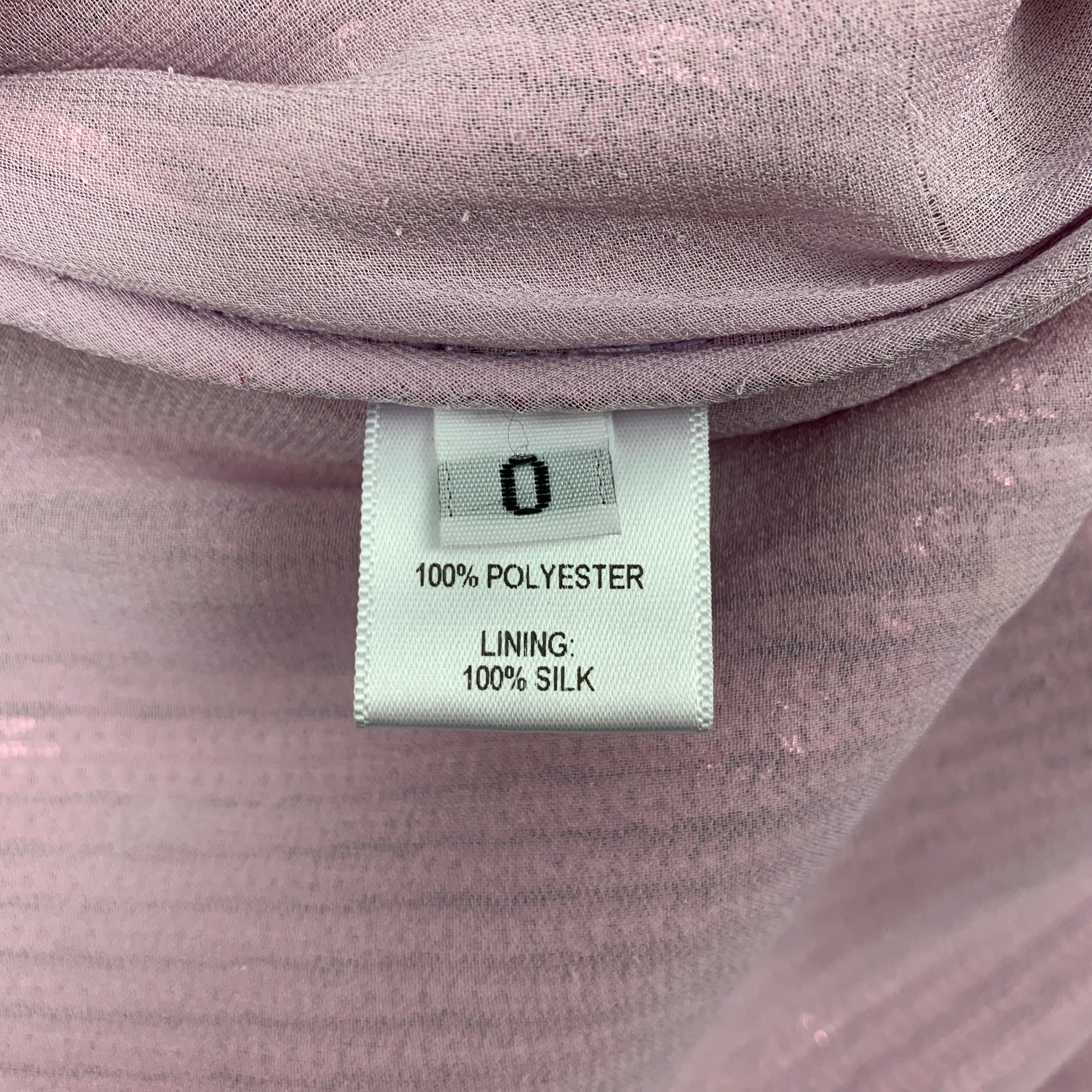 Women's PRABAL GURUNG Size 0 Pink Polyester Sequined Short Sleeve Dress Top For Sale