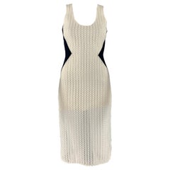 PRABAL GURUNG Taille 0 White Black Polyester Sheath Midi Dress