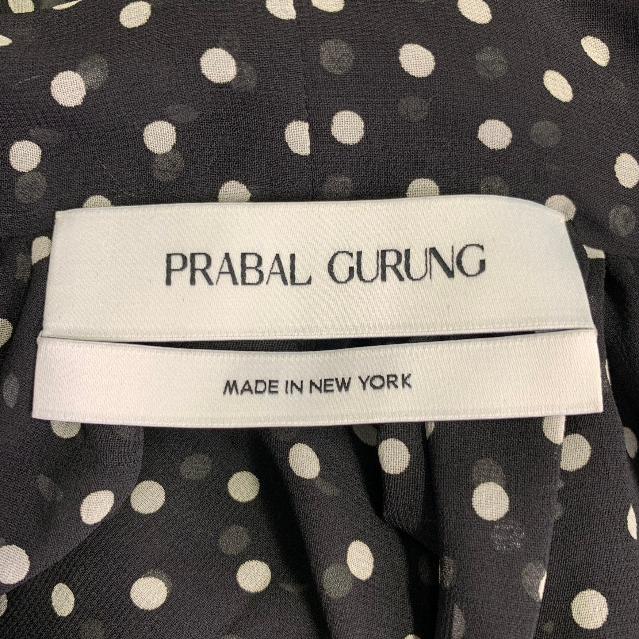 Donna PRABAL GURUNG Taglia 2 Camicetta con fiocco in poliestere bianco e nero Dot Dot Dot in vendita