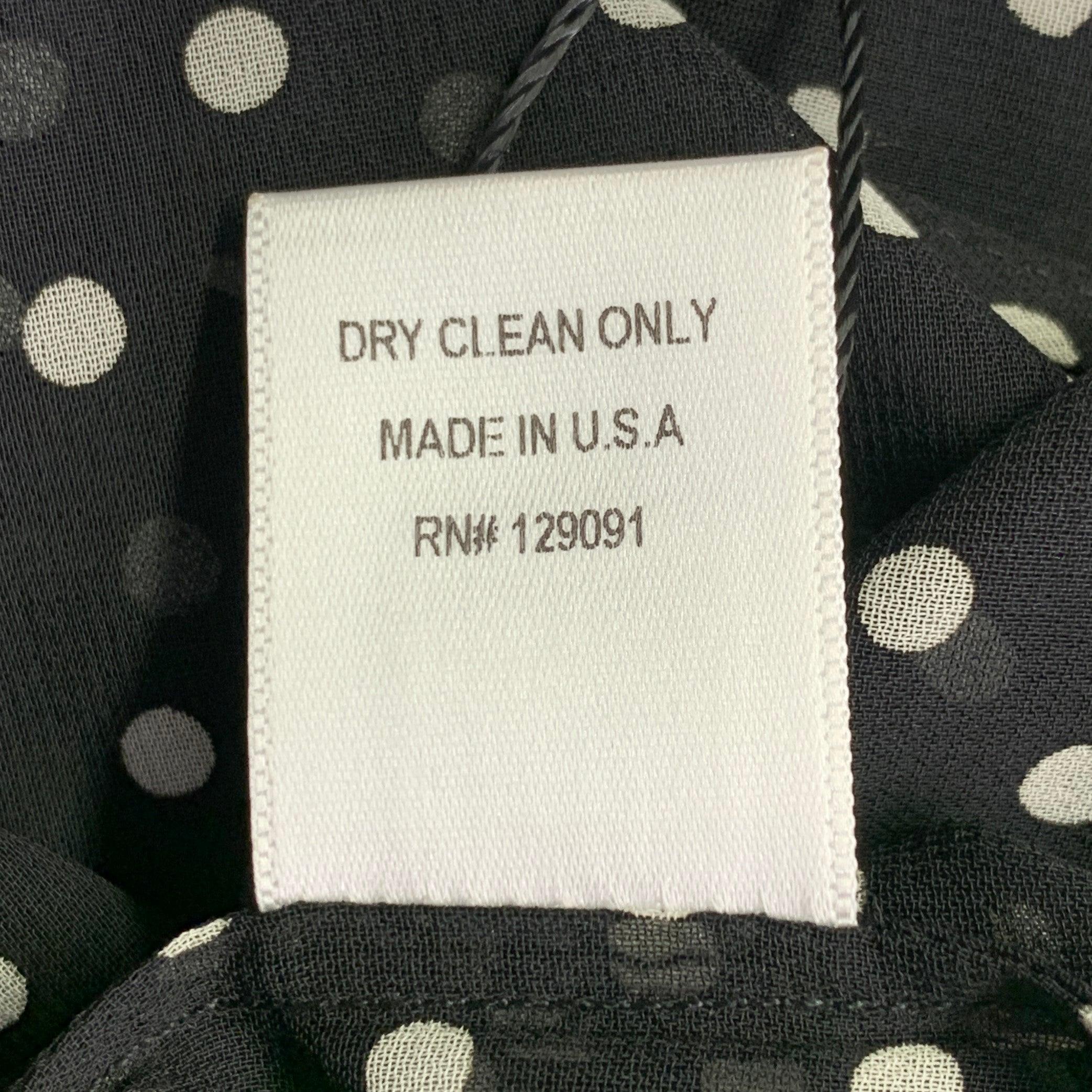 PRABAL GURUNG Taglia 2 Camicetta con fiocco in poliestere bianco e nero Dot Dot Dot in vendita 2