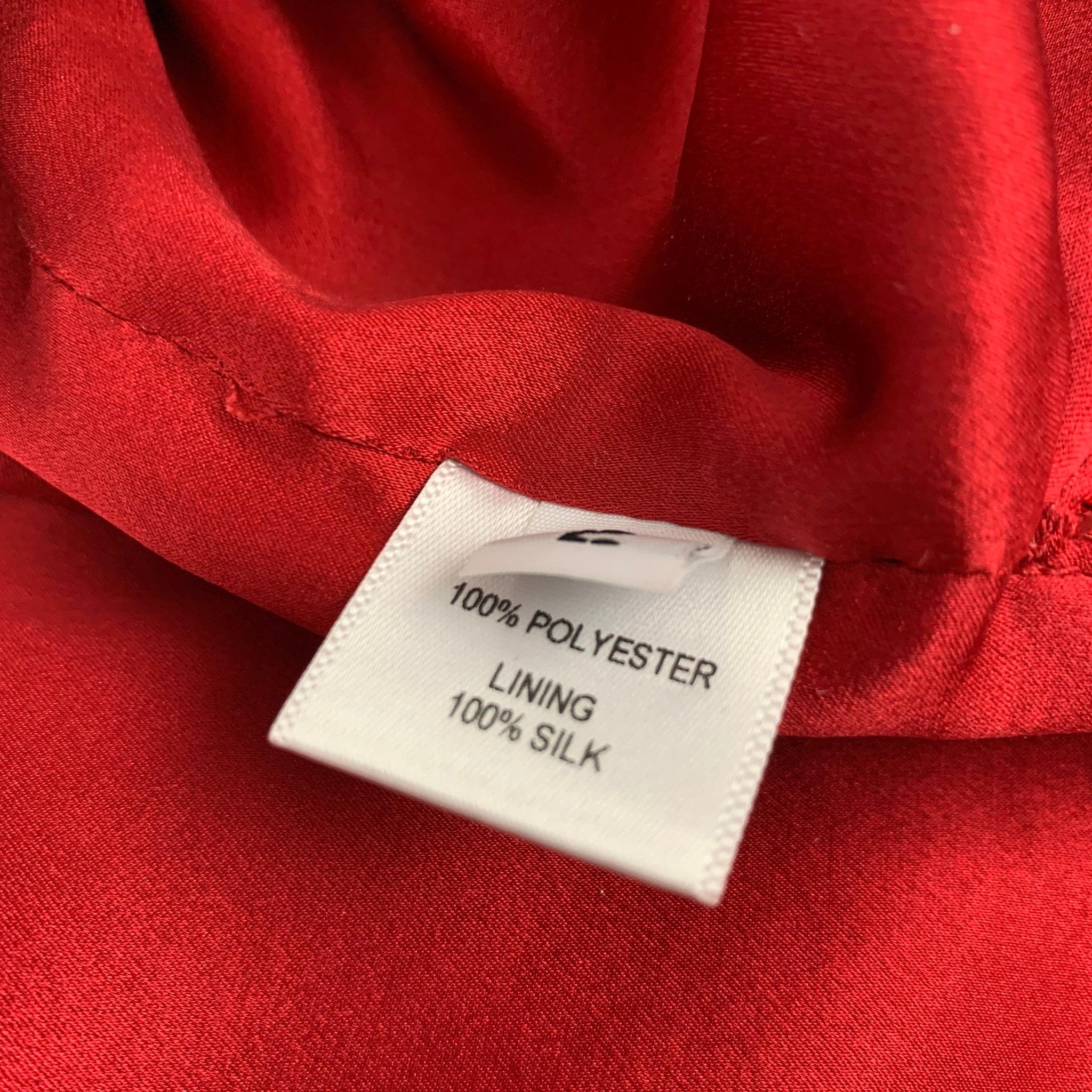 PRABAL GURUNG - Haut drapé rouge en polyester à paillettes - Taille 2 Pour femmes en vente