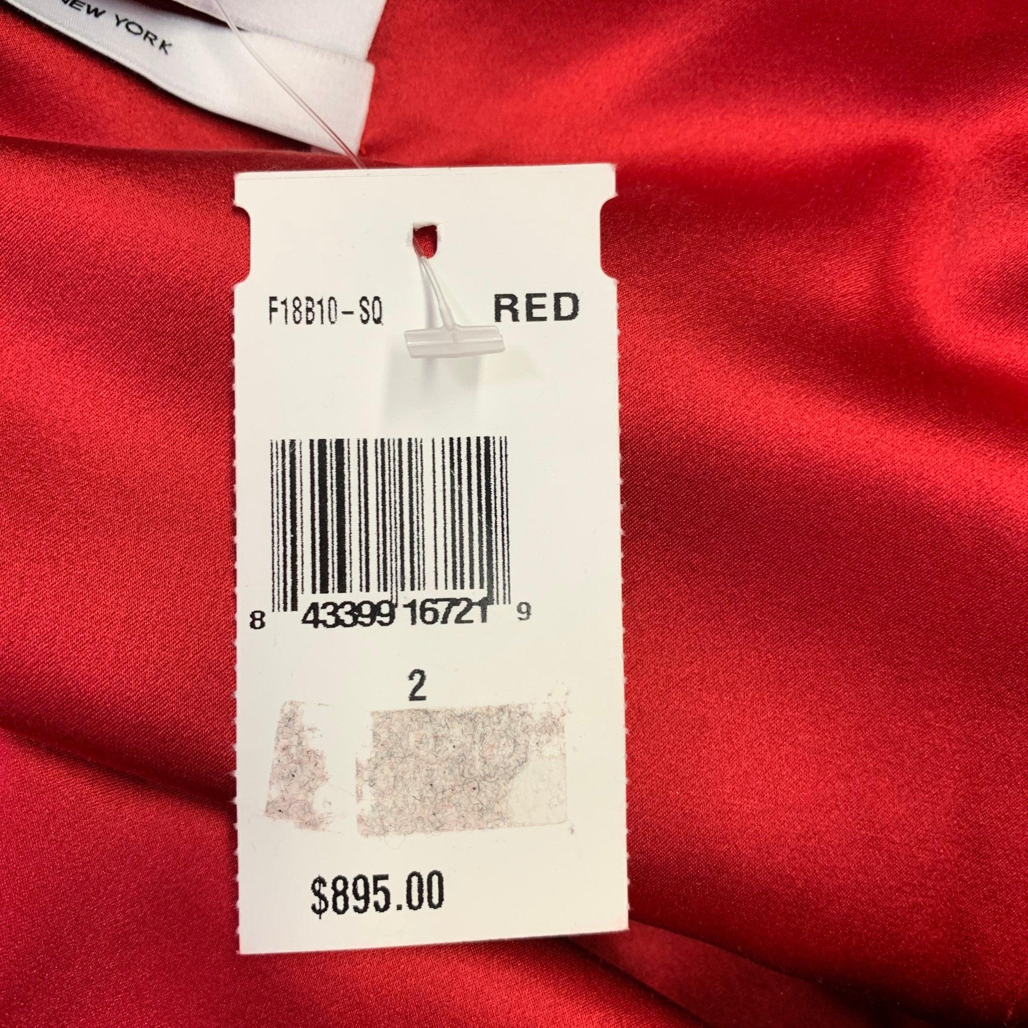 PRABAL GURUNG Größe 2 Rotes Polyester Pailletten drapiertes Kleid Top im Angebot 2