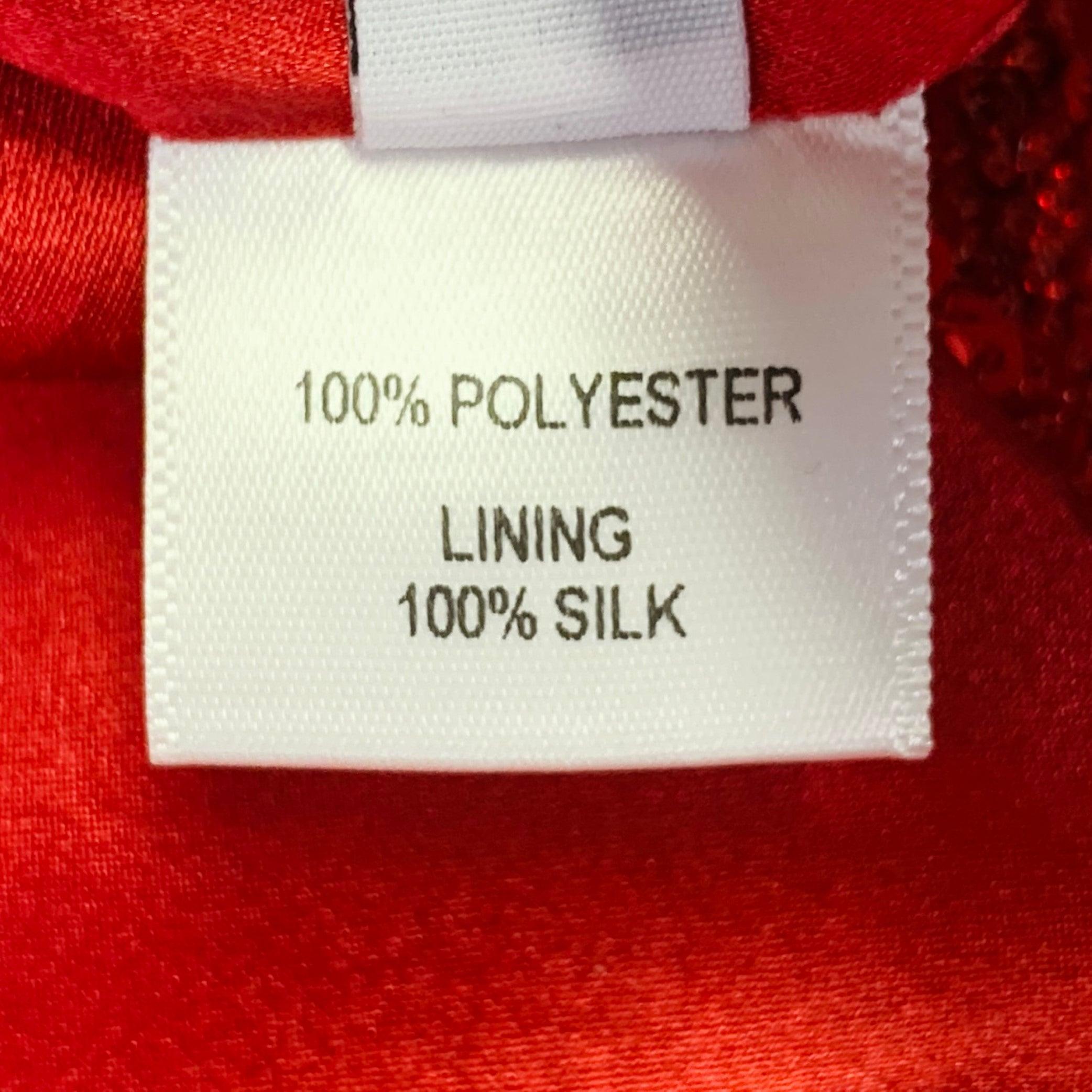 PRABAL GURUNG Größe 2 Rotes Polyester Pailletten drapiertes Kleid Top im Angebot 4