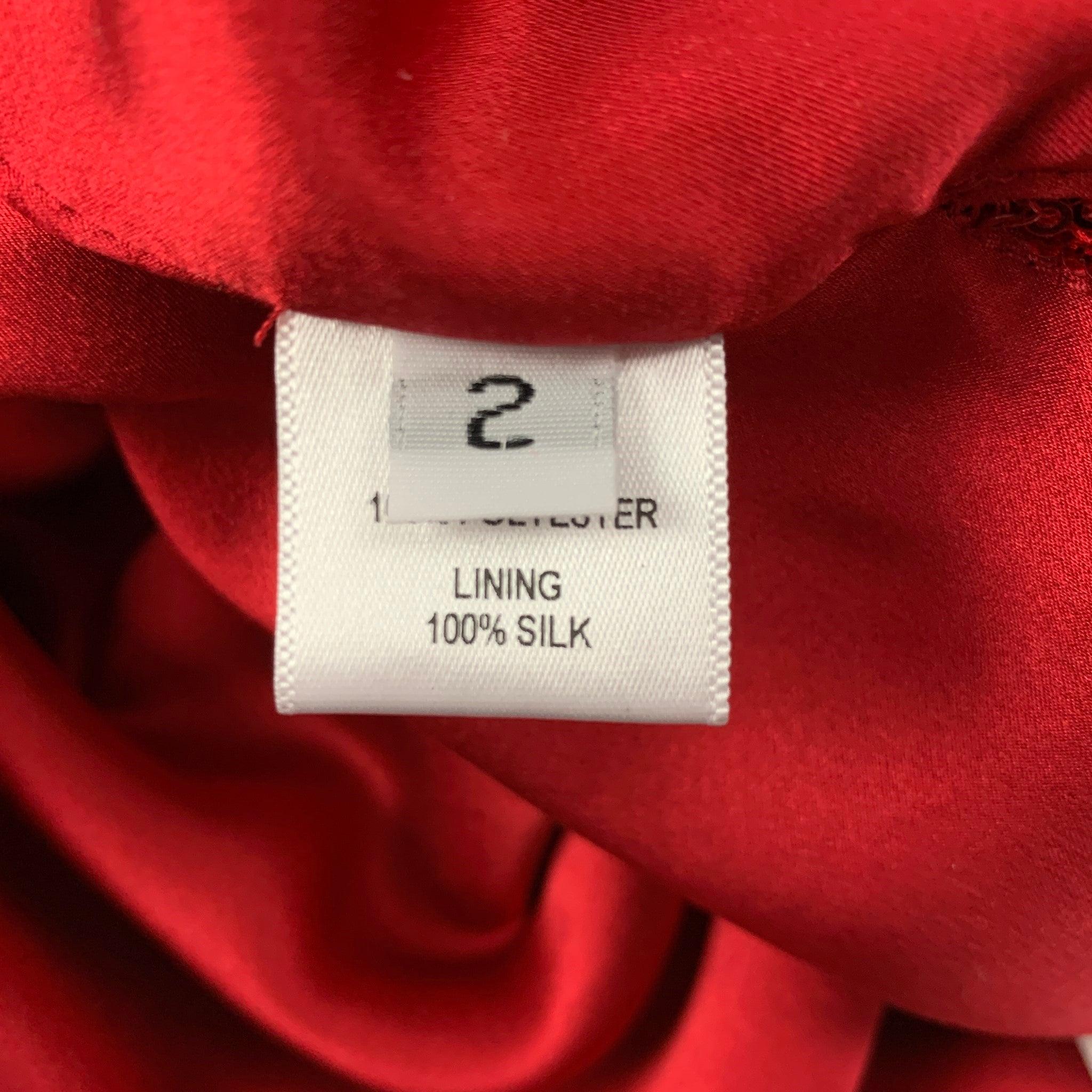 De las mujeres PRABAL GURUNG Tallas 2 Rojo Poliéster Lentejuelas Tirantes Espagueti Vestido Top en venta