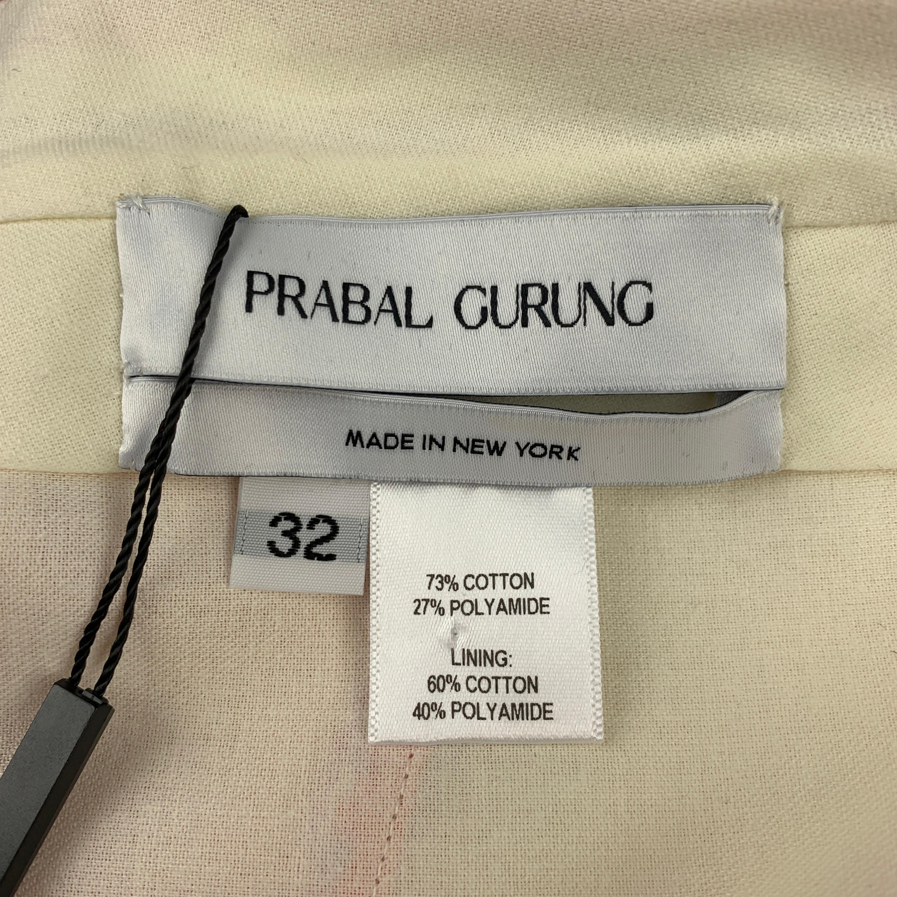PRABAL GURUNG Size 32 Orange & Fuchsia Abstract Cotton / Polyamide Shorts In New Condition In San Francisco, CA