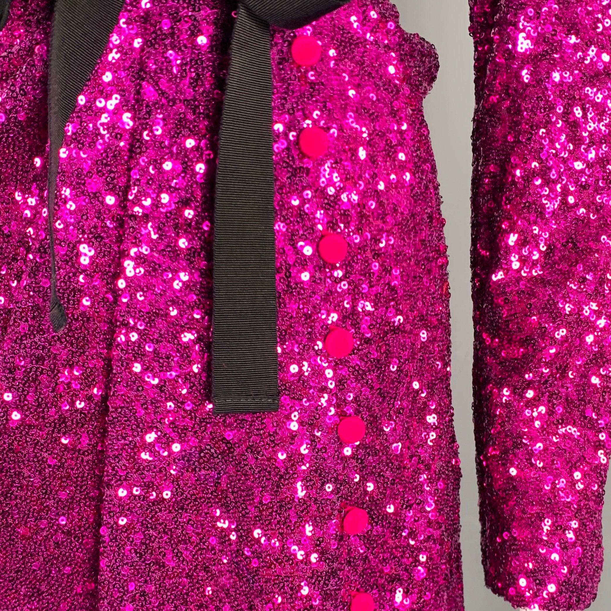 Violet PRABAL GURUNG Taille 6 Robe pailletée à dos ouvert en polyester violet en vente