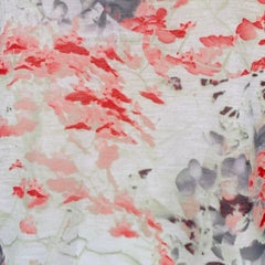 PRABAL GURUNG Size L Multi Color Pink Polyester Floral T-Shirt