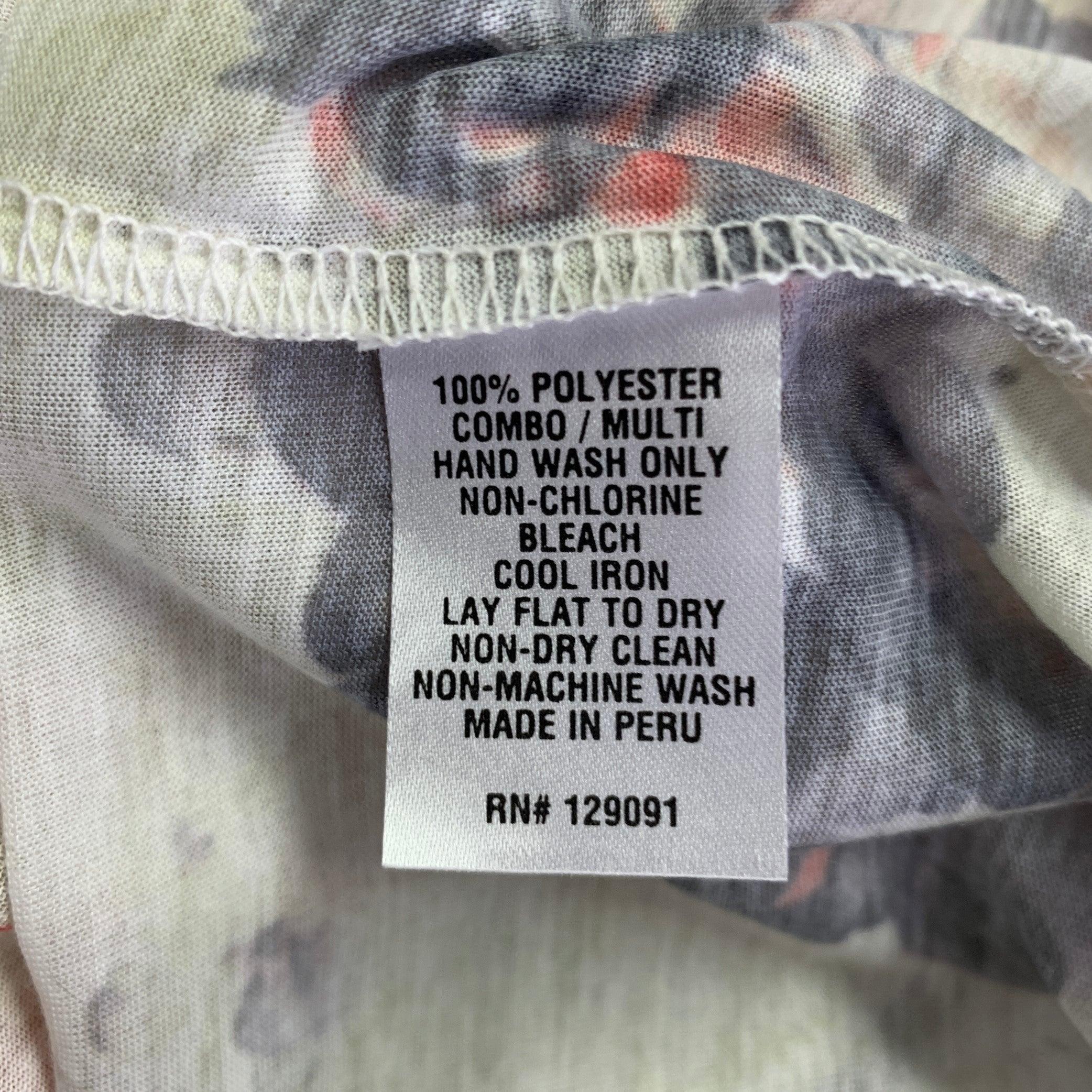 PRABAL GURUNG Size L Multi Color Pink Polyester Floral T-Shirt For Sale 1