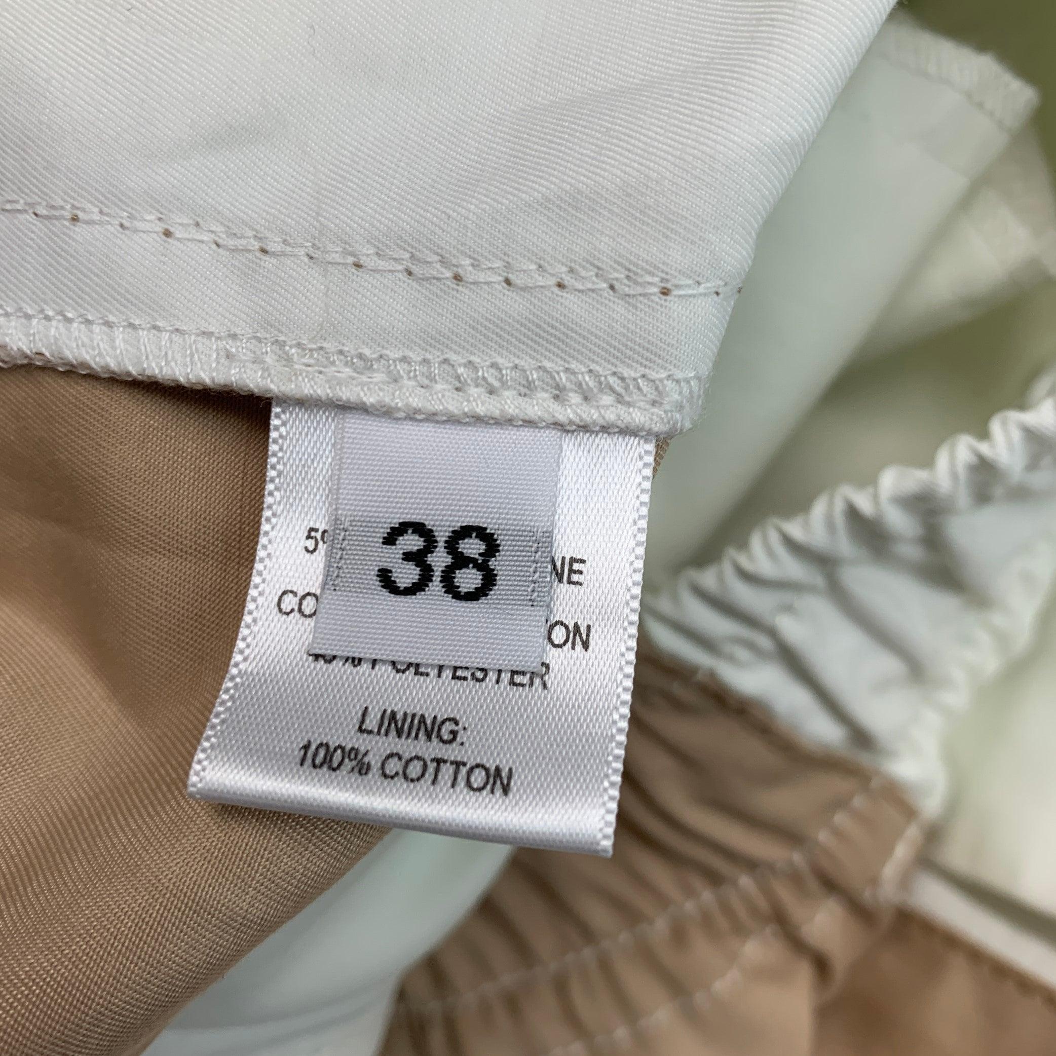 PRABAL GURUNG Größe L Weiß Beige Zweifarbige Crotch aus Baumwollmischung mit fallender Crotch Casual Hose Herren im Angebot