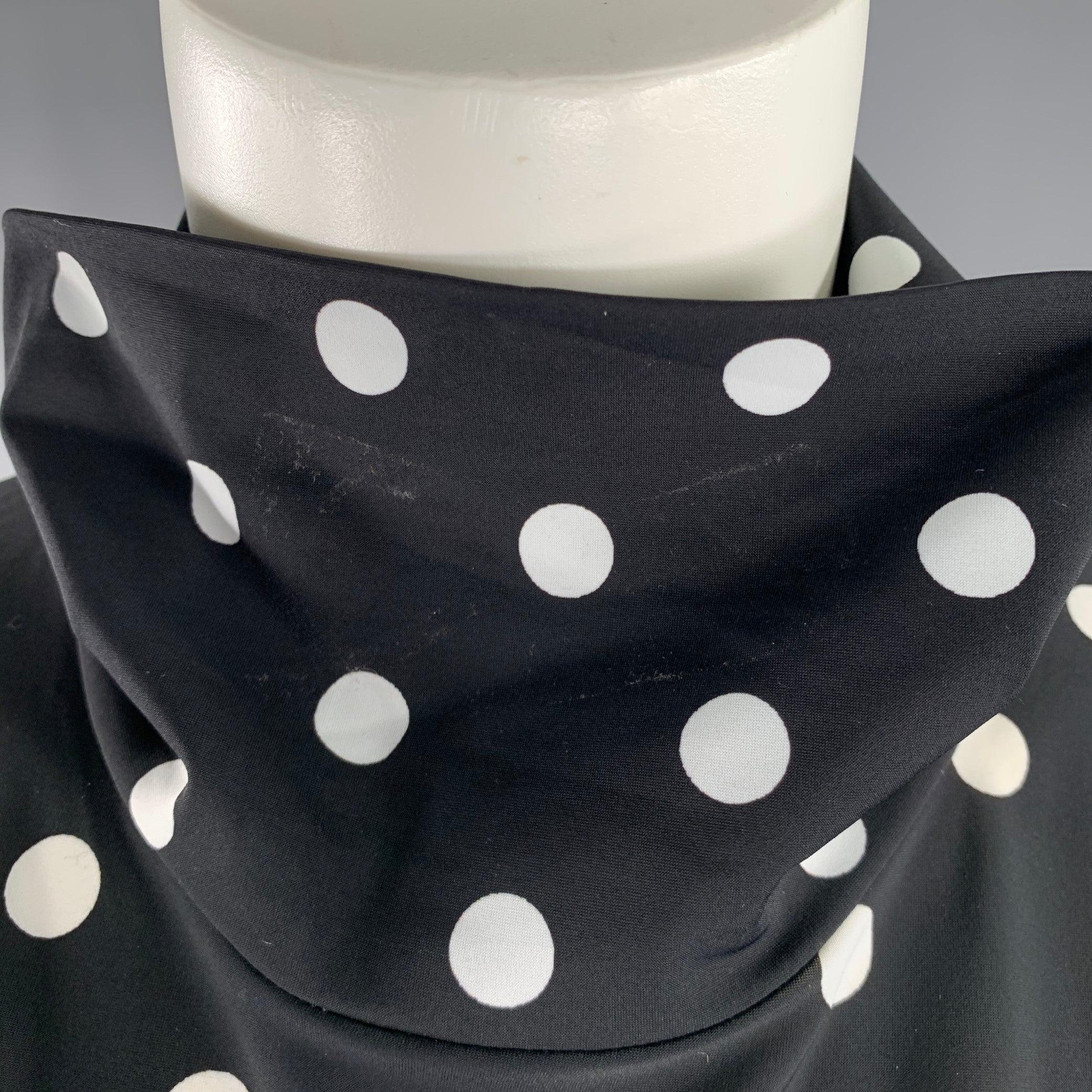 Women's PRABAL GURUNG Size M Black White Lycra Polka Dot Bodysuit Dress Top For Sale