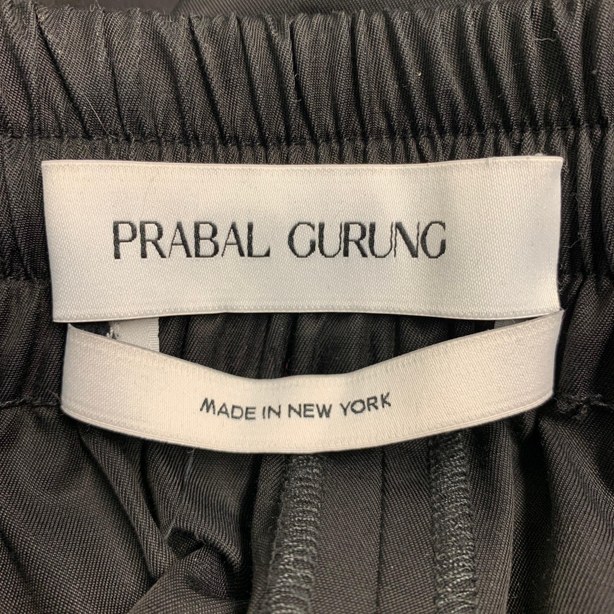 PRABAL GURUNG Größe M Gelb Schwarz Floral Athletic Drawstring Shorts (Orange) im Angebot