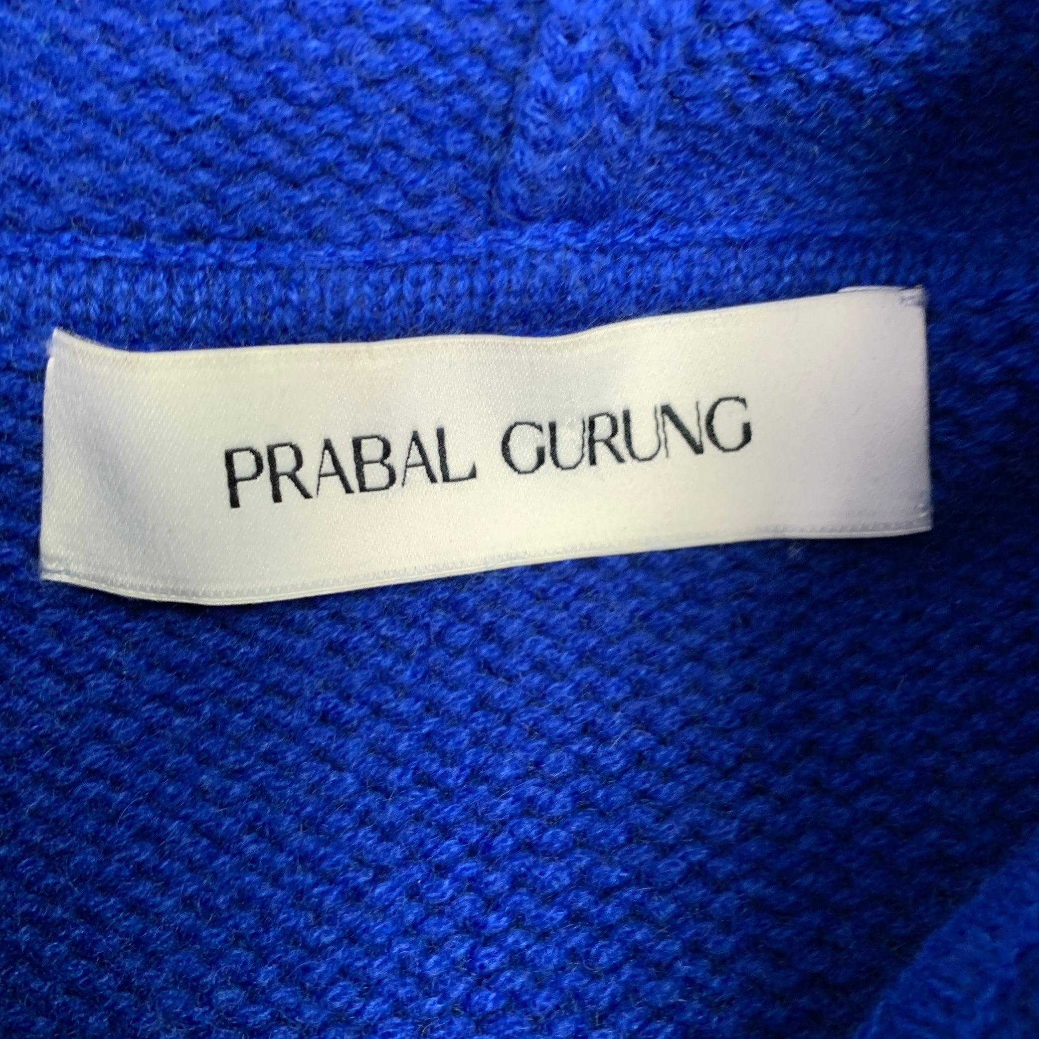 PRABAL GURUNG Size XL Yellow Blue Dyed Cashmere Hooded Sweater For Sale 1