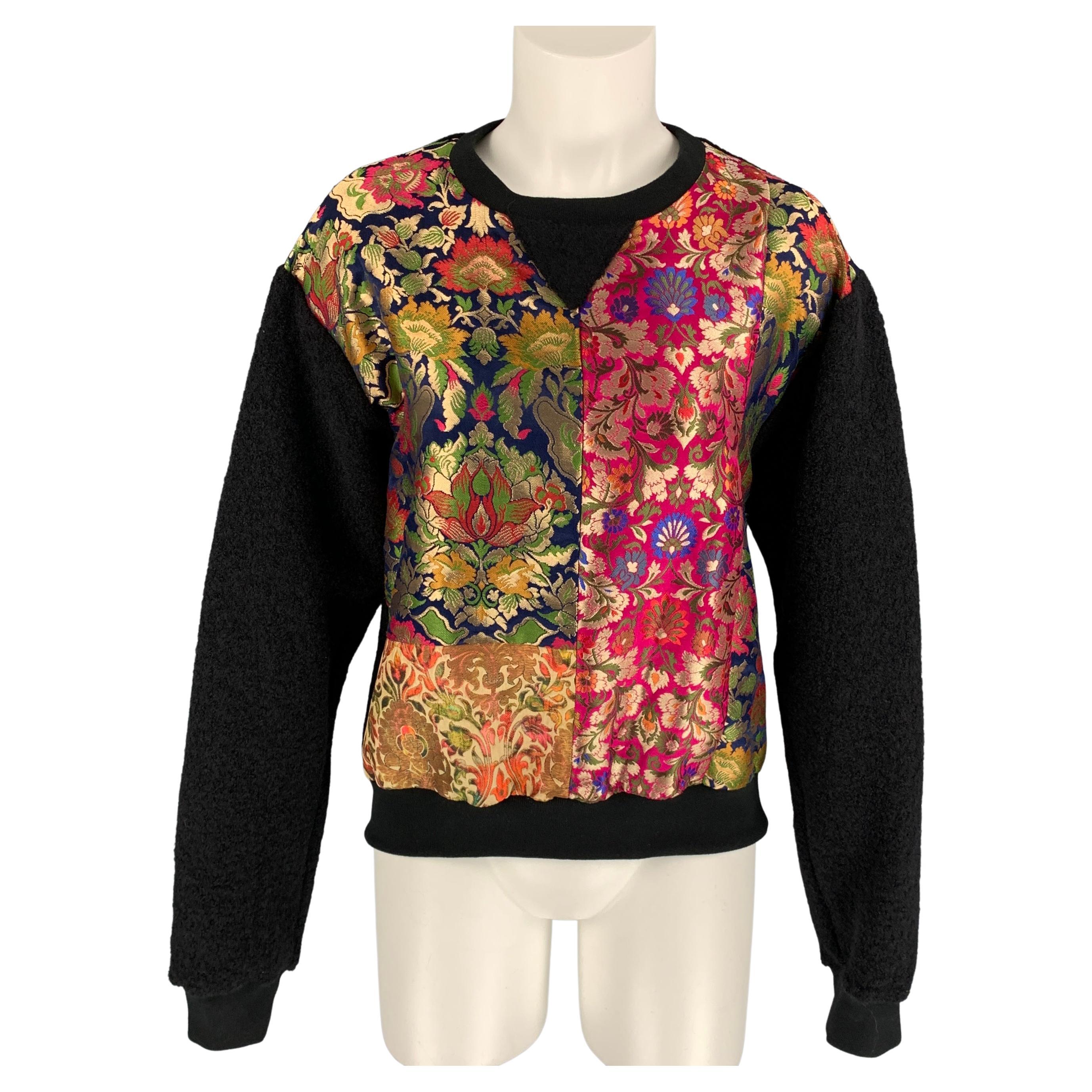 PRABAL GURUNG Size XS Multi-Color Patchwork Wool / Cotton Pullover