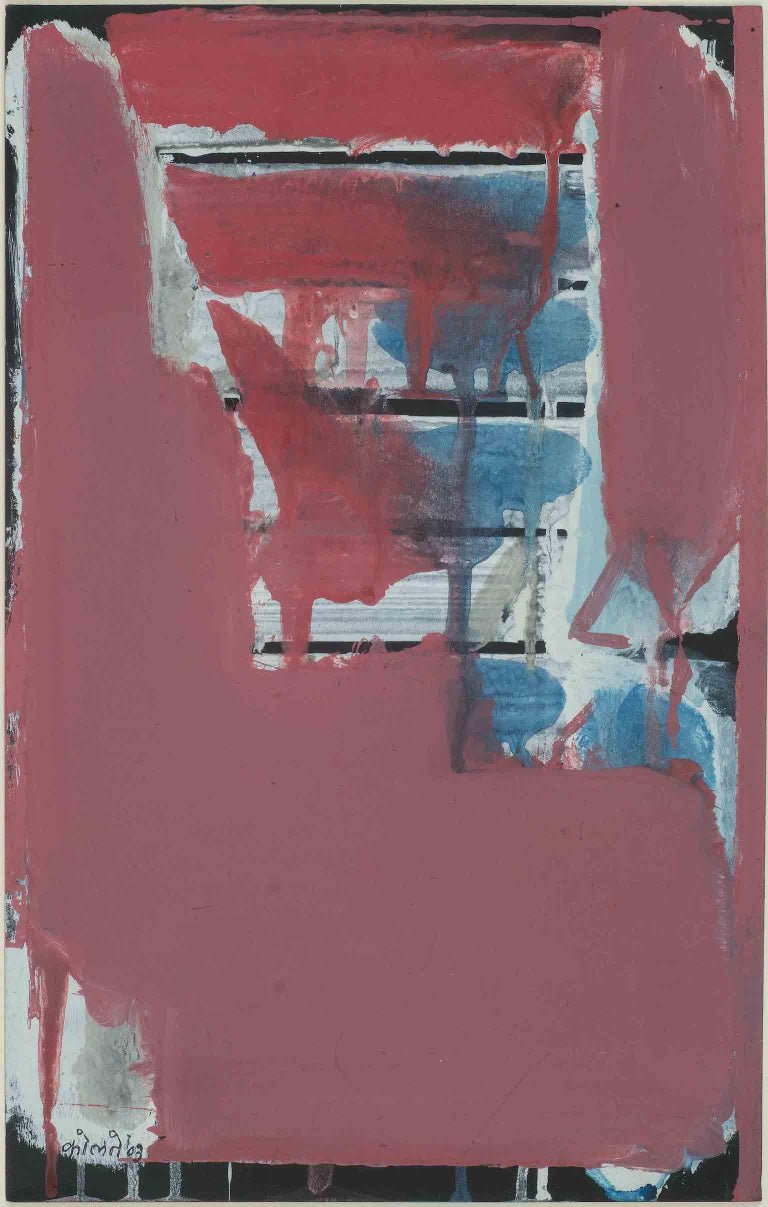 Prabhakar Kolte Abstract Red Color Paul Klee Influence By