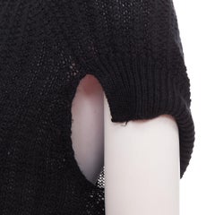 PRADA 100% cashmere black ribbed mock neck cap sleeve sweater vest IT36 XXS