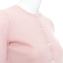 PRADA 100% cashmere blush pink shell button cardigan sweater IT38 XS