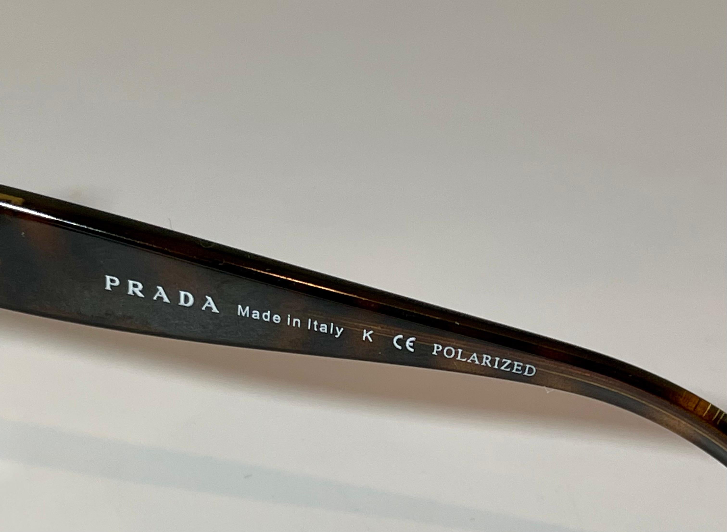 Black Prada  150  57 16 2AU-6E1 135 3P  Brown Women Sunglasses, Preloved,  Excellent