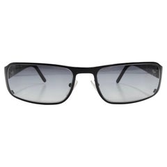 Vintage Prada 1990s Black Rectangular Frame Sunglasses